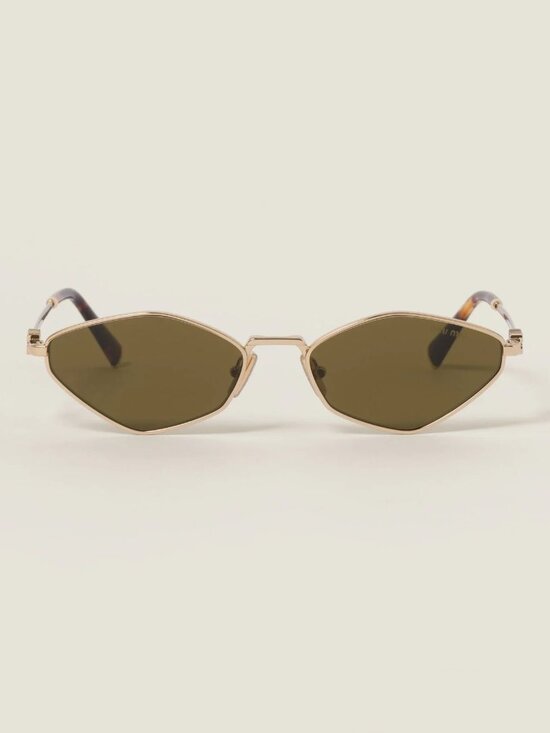 NEW MIU MIU SUNGLASSES MU56ZS 5AK09Z WOMEN SMU 56Z 5AK09Z GOLD MU 56ZS EYEWEAR main image 5